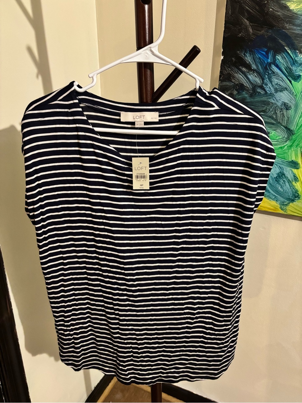 LOFT Petite Striped Dolman TEE. MP
